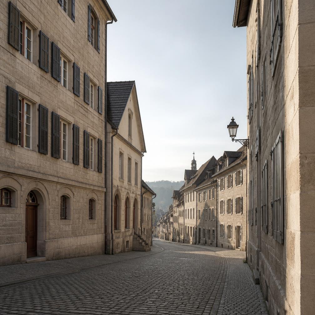 Rue de vieille ville aux façades de pierre